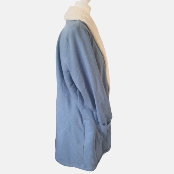Eddie Bauer soft warm open 2 pocket cardigan light blue size 2XL - Picture 4 of 9